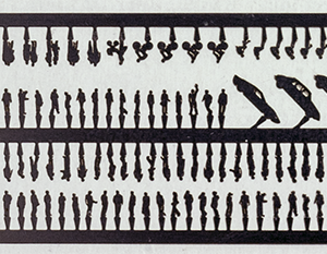 Edelstahl Silhouettefiguren und Fahrzeuge 1:500