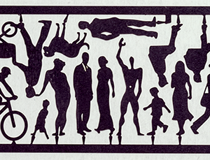 Edelstahl Silhouettefiguren und Fahrzeuge 1:100