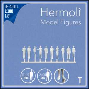Figuren naturalistisch weiß 1:100, stehend ”Hermoli”
