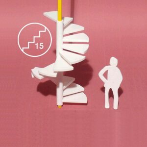 Wendeltreppe weiß, verschiedene Maßstäbe