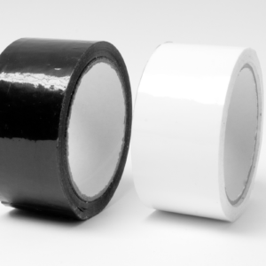 Klebeband schwarz / weiß, PP - 50 mm x 66 m
