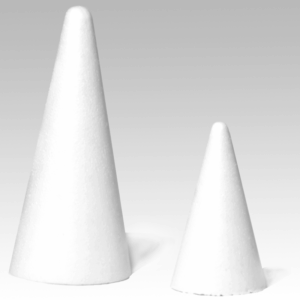 Styroporkegel max, ø = 70 / 90 mm, h = 120 / 210 mm